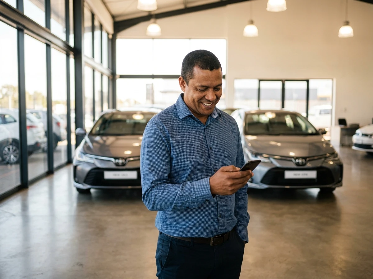 A car dealership showroom floor