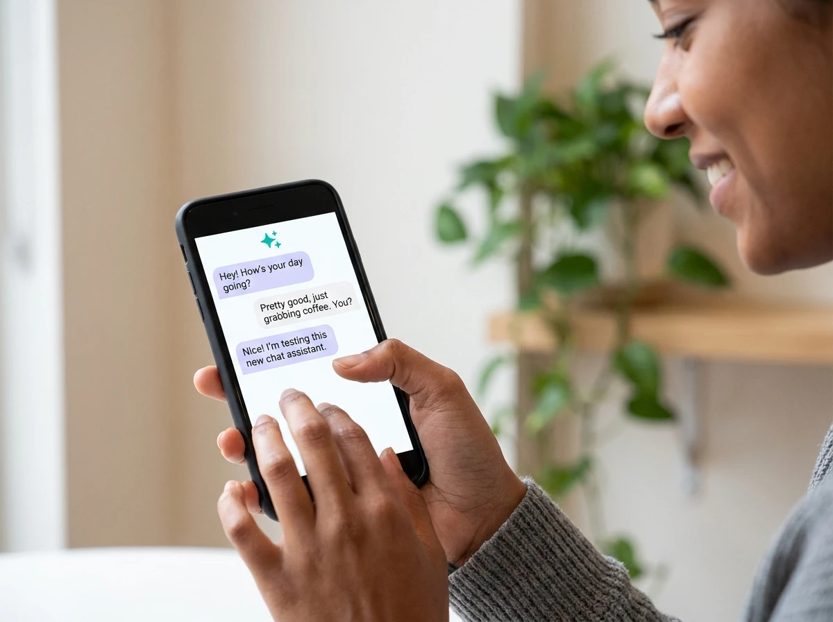 An AI chat assistant drafting a reply automatically